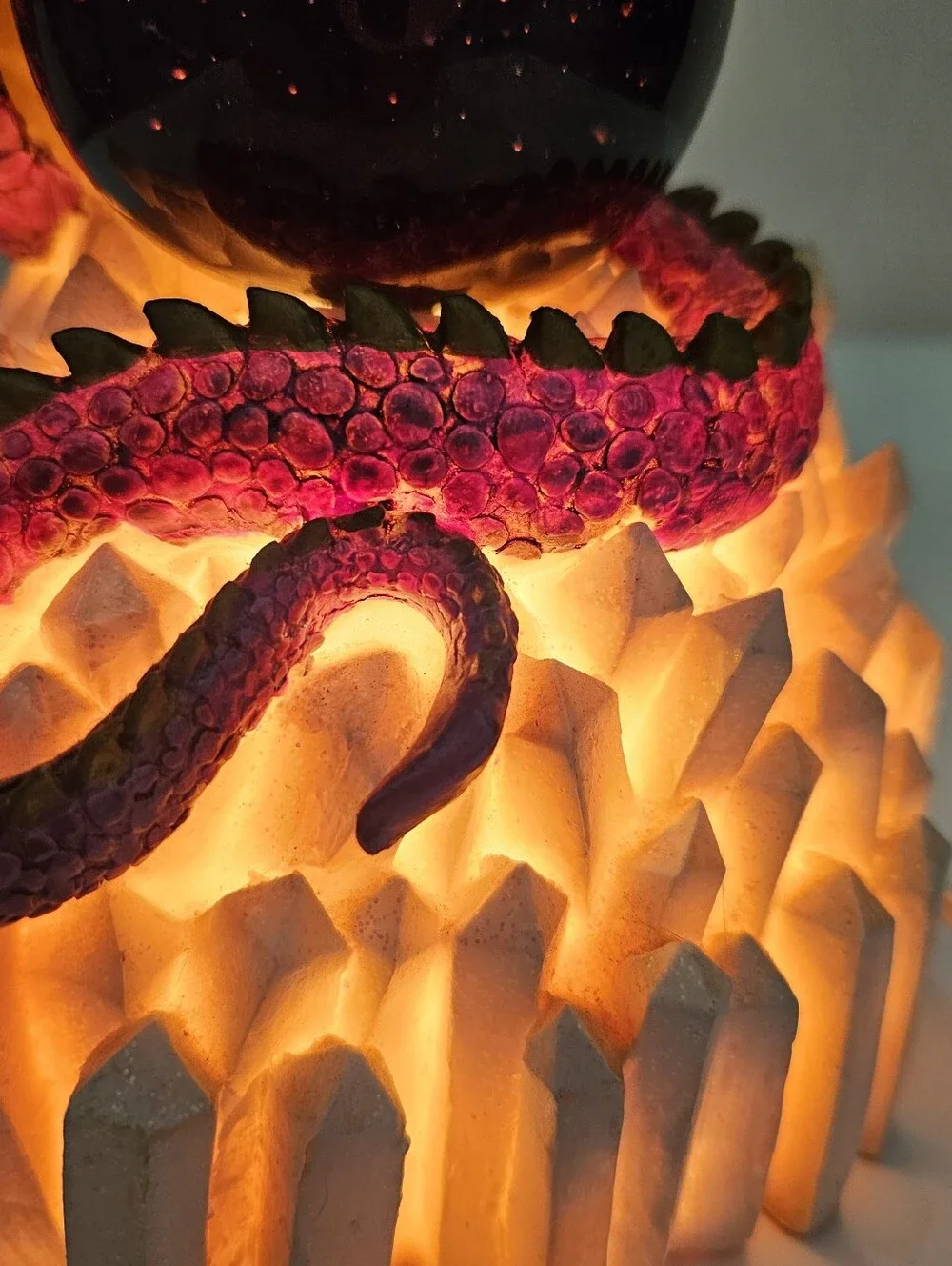 Vintage Purple Dragon Crystal Geode Cave LED Lamp Night Light